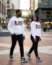 Load image into Gallery viewer, Black Excellence Varsity Crewneck Sweatshirt
