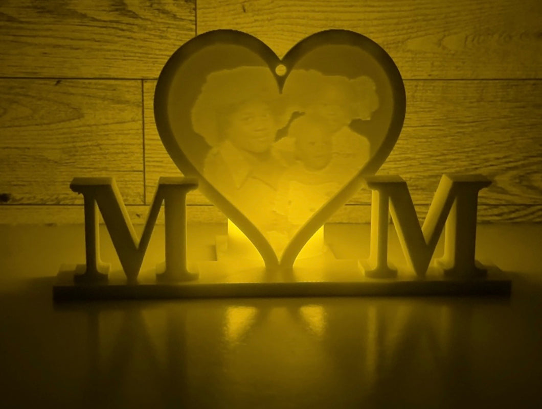 Custom 3D Printed Lithophane Light Display – A Unique Gift for MOM